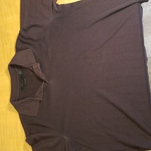 Mens XL,long sleeve dark brown polo shirt.